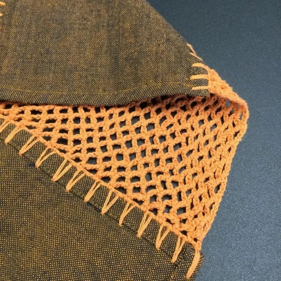 The Collection Royal Womens Large Skirt Brown Orange Crochet Inlays Cotton NWT - Picture 6 of 13